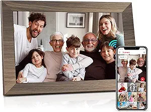 10.1 WiFi Digital Picture Frame, IPS Touch Screen Smart Cloud Digital Photo Frame with 16GB Storage, Wall Mountable, Auto-Rotate, Share Photos via Frameo App