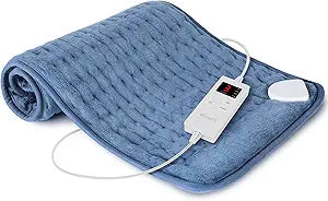 Heating Pad for Back, Heating Pad for Period Cramps with 6 Heat Settings & Timer, Portable Electric Heating Pads for Neck and Shoulders, Christmas Gifts for Women, Men, Blue…